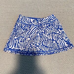 Girls’ Lilly Pulitzer Blue and White Zebra Print Skort